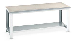 Bott Lino Top Workbench with Half Shelf - 2000Wx900Dx840mmH Benches with Half Depth Shelf 41004039. 